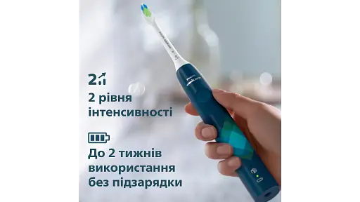 Электрическая зубная щетка Philips Sonicare HX3689/42 серии 4100 сине-зеленая - фото 3