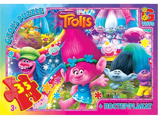 Пазлы G-Toys Тролли, 35 элементов, TR0077