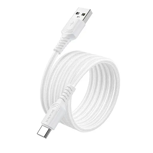 Дата кабель Borofone BX116 Certain USB to Type-C 3A (1m) White - фото 2