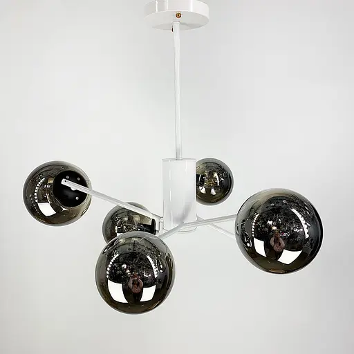 Потолочная люстра на 6 плафонов в белом корпусе Line.F 2005/6 WH+BK - фото 6