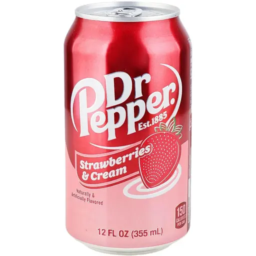 Напиток безалкогольный Dr. Pepper Strawberries & Cream сильногазированный 0.355 л ж/б (932943) - фото 1
