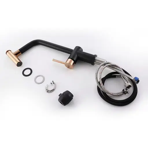 Cмеситель для кухни с выдвижным изливом черный Nett FBG-44 Бронза - фото 4