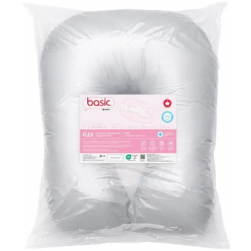 Подушка Sonex Basic Flex для беременных и отдыха П-образная антиаллергенная 135x68x25 серая (SO102581) - фото 2