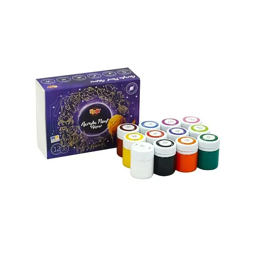 Набір акрилових фарб Rudix 851202, 12 кольорів по 20 мл - фото 2
