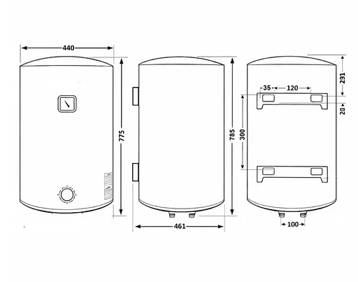Водонагреватель электрический Thermo Alliance, 1500 Вт, мокрый ТЭН, 80 л универсальный, цилиндрический, черный (D80VH15Q3В) - фото 2