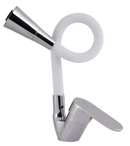 Змішувач для кухні Lidz Tani 008F3 з гнучким виливом (k40) White / Chrome LDTAN008F3WCR37037 - фото 2