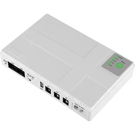 Источник бесперебойного питания ИБП для роутера Merlion MINI DC1018P DC-5V/9V/12V 18W 10400mAh White (153408)