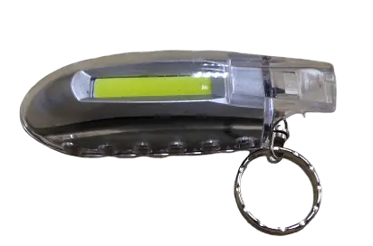 Фонарик-брелок с кольцом LED 5 Вт, пластиковый (3 режима + стробоскоп + свисток) (R 19A) (24 шт./уп.) R - фото 1