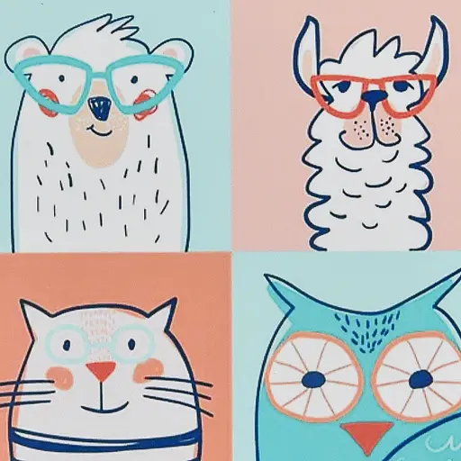 Алмазна мозаїка Strateg ПРЕМІУМ четверо звірят розміром 30х30 см (HEE16309) - фото 1