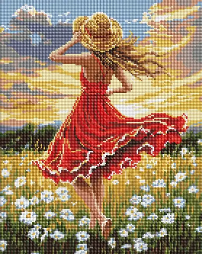 Набір з алмазною мозаїкою на підрамнику Танець в полі Ideyka AMO8250, 40x50 см