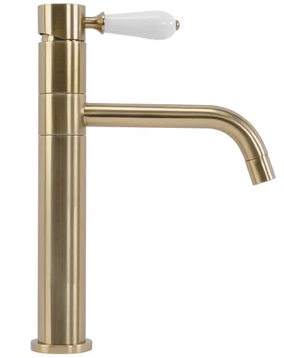 Смеситель для умывальника Rea Serra brushed gold низкий REA-B1144 Золотой - фото 3