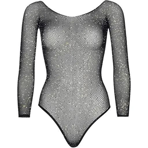 Боди Leg Avenue Crystallized fishnet Bodysuit Black One Size - фото 5