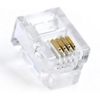 Конектор RJ11 100 шт. Cablexpert позолочені контакти (MP-6P4C/100) - фото 1