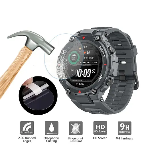 Закаленное защитное стекло VSKEY для часов Amazfit T Rex, диаметр 33 мм - фото 4