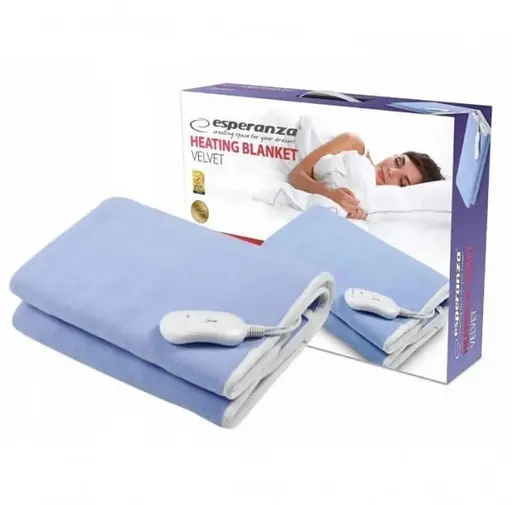 Электроодеяло Esperanza EHB001 Velvet blue 150 х 80 cm электрический плед 60Вт Полиэстер 3 уровня регулировки - фото 2