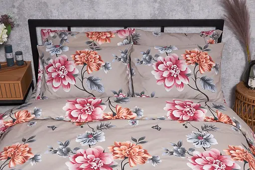 Комплект постільної білизни Moon&Star Бязь Gold Люкс Peony Brown King Size 220x240 наволочки 4х50х70 - фото 2