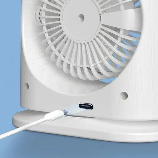 Акумуляторный настольный вентилятор ​​​​​​​Spray Fan 2in1 двойной  Ветродуйка с подсветкой и увлажнением Белый - фото 2