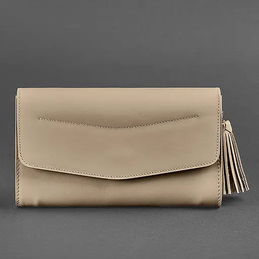 Жіноча шкіряна сумка Еліс світло-бежева Краст - фото 5