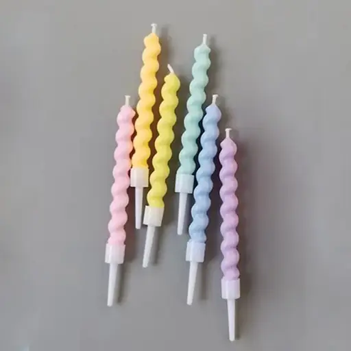 Свеча цветная спираль 6 шт 7,5 см, IDEA8-P38 - фото 4