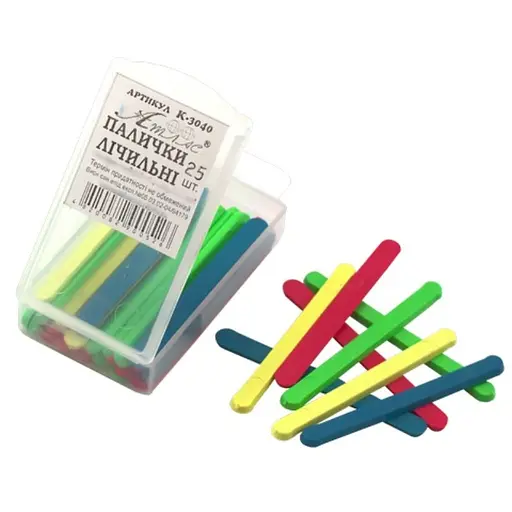 Развивающий набор "Палочки счетные" Атлас AS-0032, К-3040, 25 штук, 5 см - фото 1