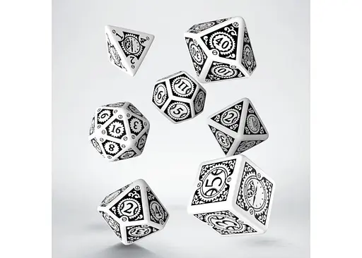 Набір кубиків Steampunk Clockwork White & black Dice Set , 7 шт. (SSTC02) - фото 2