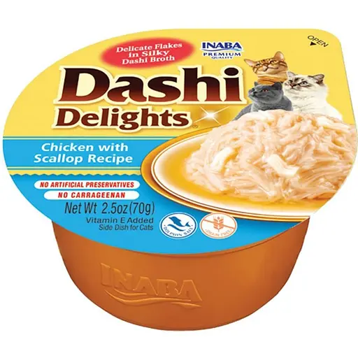 Ласощі для котів Inaba Dashi Delights курка з морським гребінцем 70 г