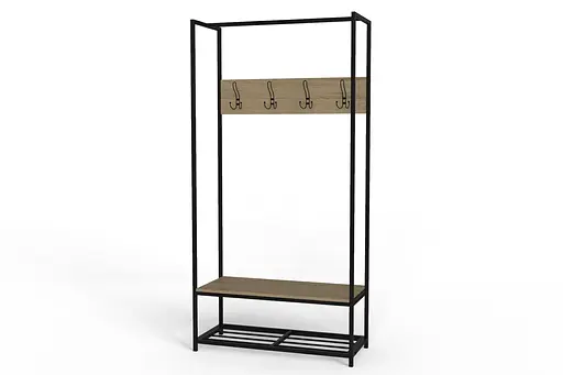 Вішалка модульна підлогова Ferrum-decor Треліс 13 180x90x38 чорний ДСП Дуб Сонома 16мм (FRD-104328) - фото 3