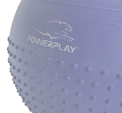 М'яч для фітнесу (фітбол) напівмасажний PowerPlay 4003 Ø75 cm Gymball Sky Blue + помпа (PP_4003_75_Sky_Blue) - фото 2