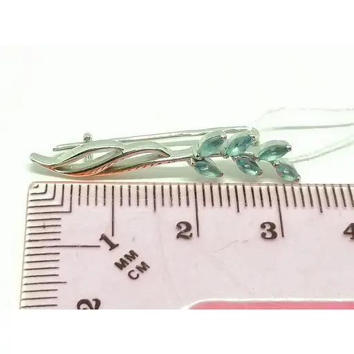 Серебряная брошь-булавка Ирий с фианитами. 9520 - фото 2