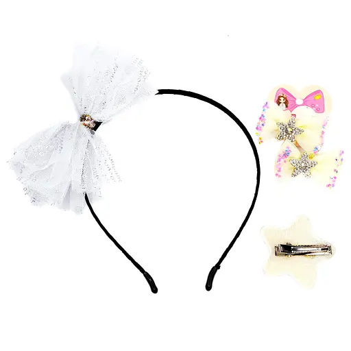 Дитячий набір "Принцеса" 0105-036-4 обруч, резинка, затискач - фото 2