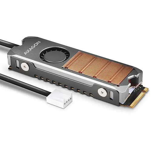 Радіатор з вентилятором для накопичувачів AXAGON CLR-M2FAN heatsink for M.2 SSD - фото 1