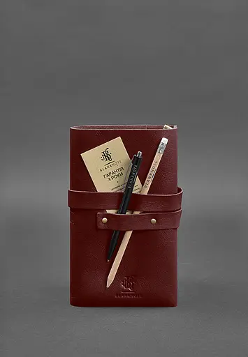 Шкіряний блокнот (Софт-бук) 1.0 бордовий - фото 4