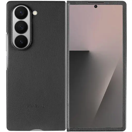 Кожаный чехол Leather Case (AAA) для Samsung Galaxy Z Fold6 Black - фото 4