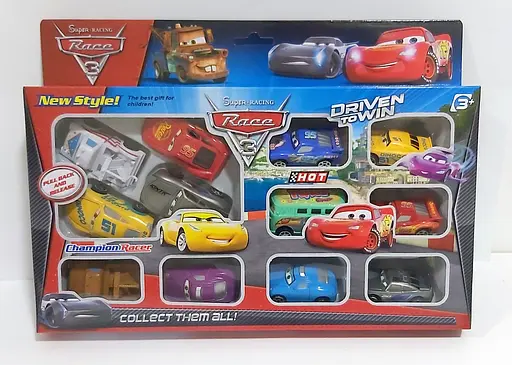 Набор машинок Тачки-3 12шт 757-8, в коробке (6900000074930) - фото 1