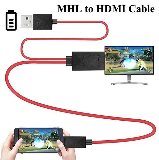 Конвертер MHL 11P MicroUSB на HDMI (тато) 1.8 м - фото 2