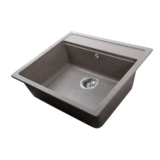 Гранітна мийка Globus Lux Volta мокко 570x510 мм, Сірий - фото 4