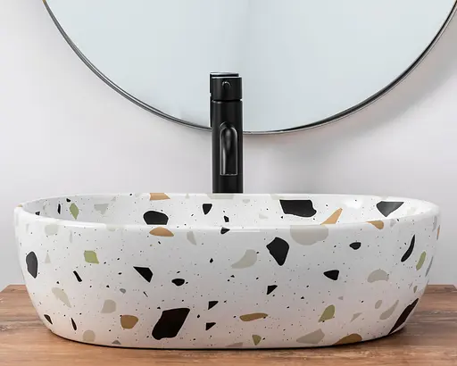 Умивальник Rea Amelia terazzo накладний REA-U6593, Цветной - фото 5