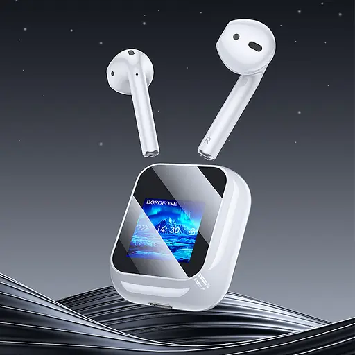 Бездротові навушники BOROFONE BW86 Brocade true wireless BT headset with touch screen White - фото 9