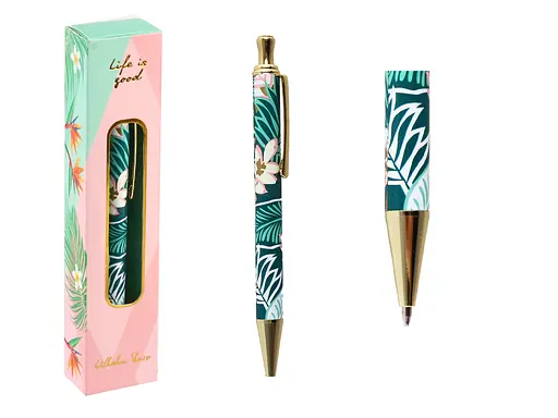 Ручка шариковая автоматическая, металлизированная, корпус с принтом, WB168