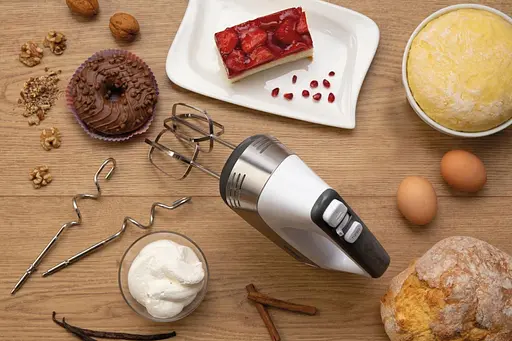 Gorenje Міксер ручний 500 Вт насадки-4 винчики, турборежим, білий-нерж - фото 3