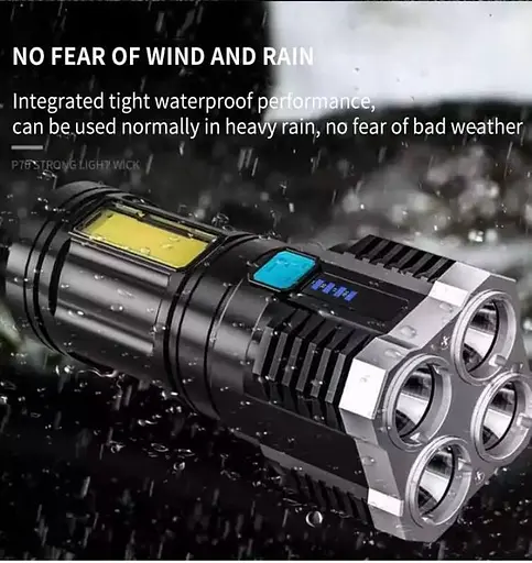 Ручной аккумуляторний фонарик X509 4LED+COB - фото 6