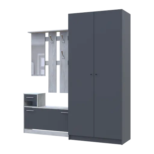 Прихожая Doros Alice и шкаф Promo 2 ДСП Сосна Натти/Графит 2 ДСП (42005198)