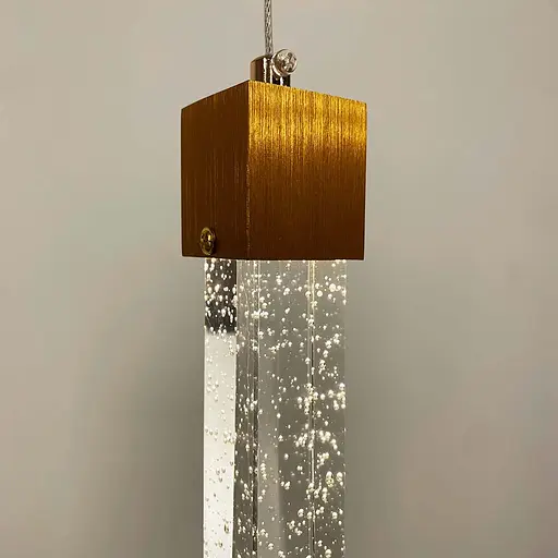 Світильник із підвісною скляною паличкою у латунному корпусі | Арт. SC 11/1 AB | Line F - фото 4