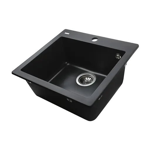 Гранитная мойка Globus Lux Aosta черный 490x455мм А0002, Черный - фото 4