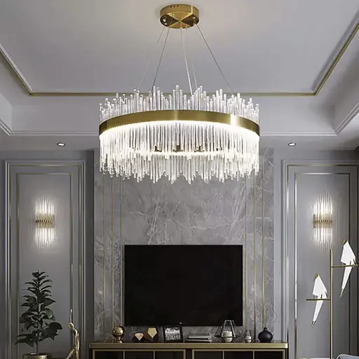 Подвесная LED люстра в изысканном латунном каркасе Ø 60 см Ст. J 881-600 AB | Line F - фото 1