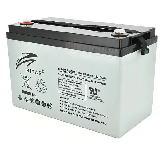 Аккумуляторная батарея AGM RITAR HR12380W, Gray Case, 12V 100.0Ah ( 328 х 172 х 215 (220 )) 30.50kg Q1/36