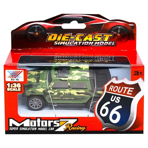 Игрушка DIY Toys Машинка военный внедорожник металлическая инерционная 1:36 в ассортименте (CJ-1479293) - фото 1