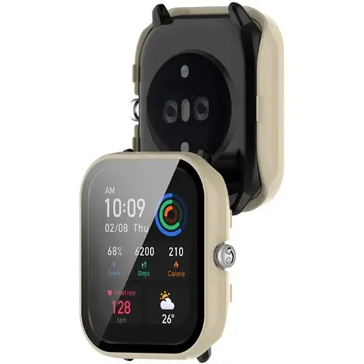 Чехол-накладка DK Пластик Gloss Glass Full Cover для Xiaomi Amazfit GTS 4 mini (ivory) - фото 2