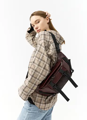 Велика жіноча поясна сумка бананка Sambag DynamicDart марсала 38 × 21 × 7 см (80411120) - фото 2