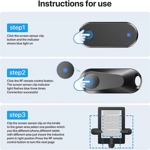 Радіочастотний пульт дистанційного керування для перегортання сторінок для електронних книг Kindle Paperwhite Oasis Kobo - фото 4